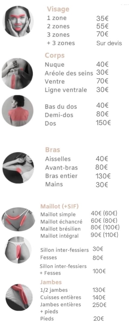 Tarif épilation laser femme