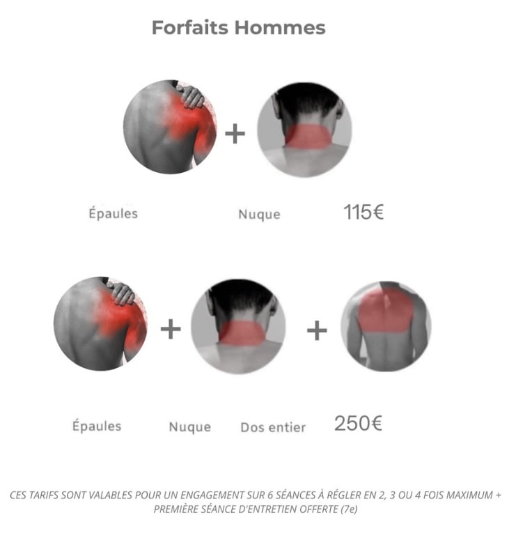 Tarif Forfaits épilation Homme 